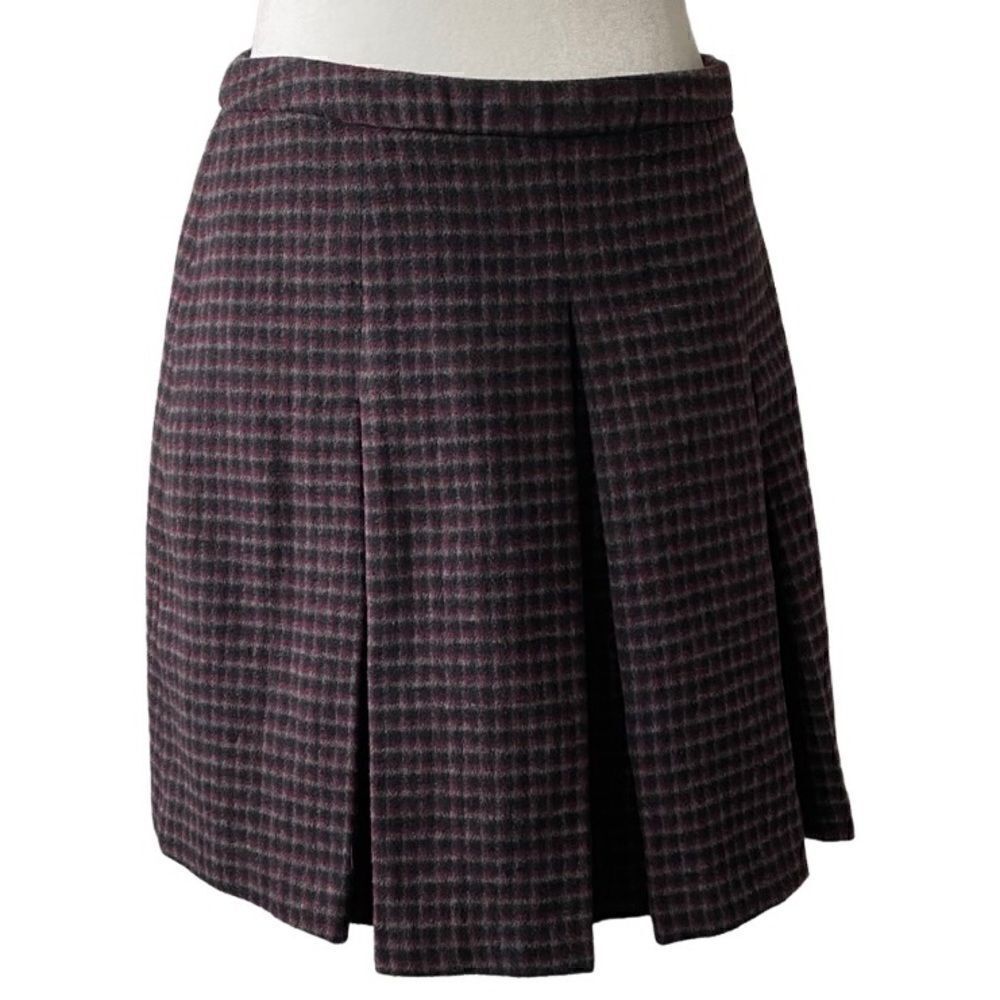 Romeo & Juliet Couture Tartan Plaid School Girl Wool Pleated Skirt SZ M